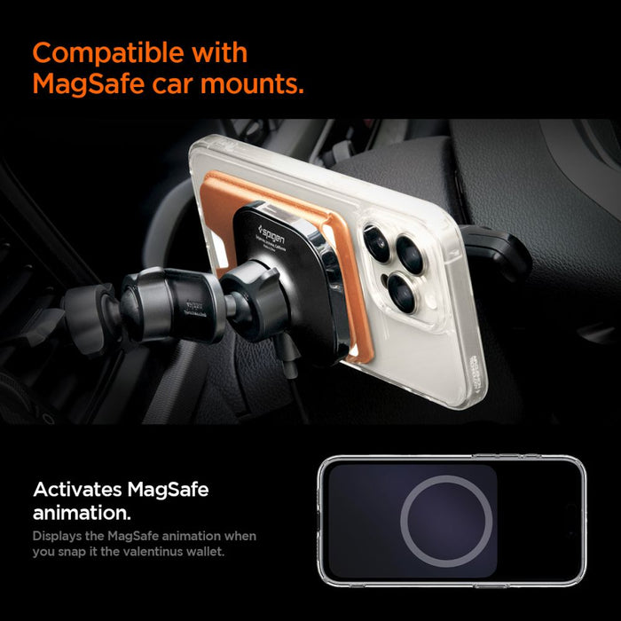 Spigen Valentinus MagFit+ MagSafe Magnetic Phone Wallet - Orange