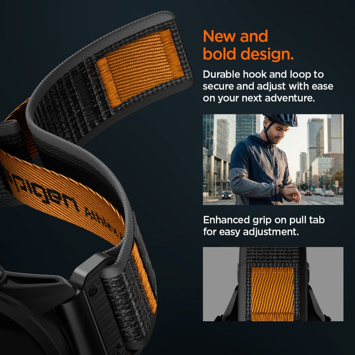 Spigen Athlex Air Strap for Garmin QuickFit 22mm - Black and Orange