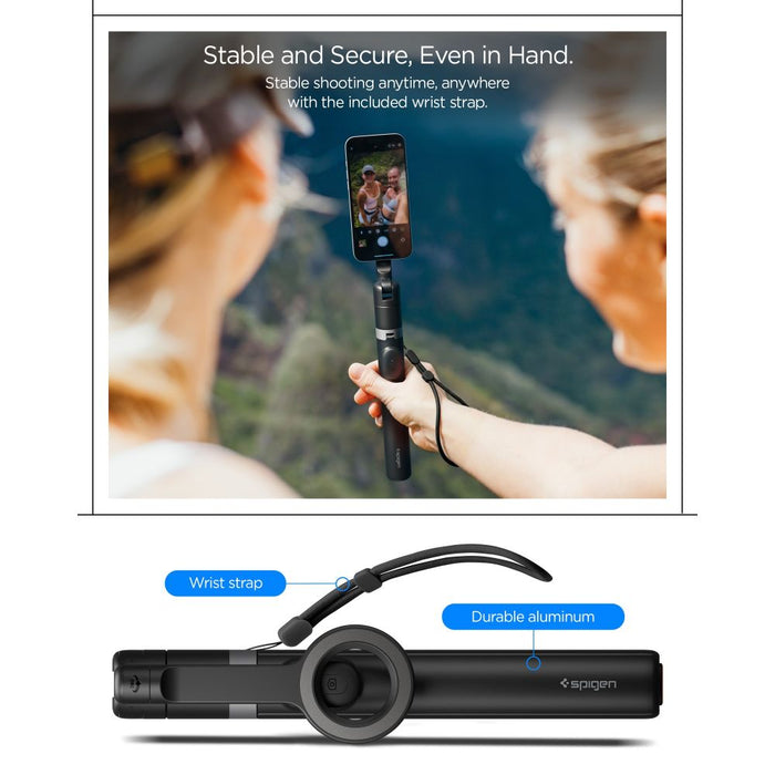 Spigen S582W Bluetooth Selfie Stick - Black