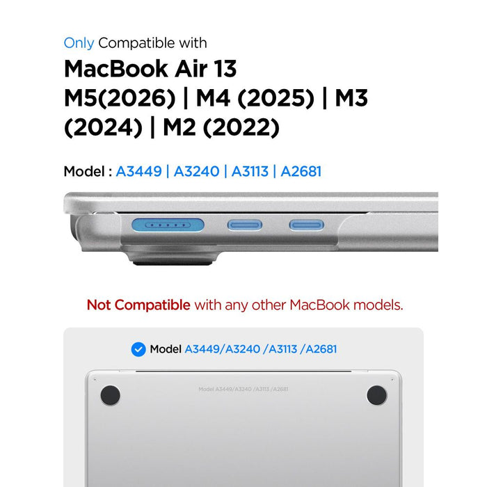 Spigen AirSkin Case for MacBook Air 13" 2023/2024/2025/2026 - Transparent