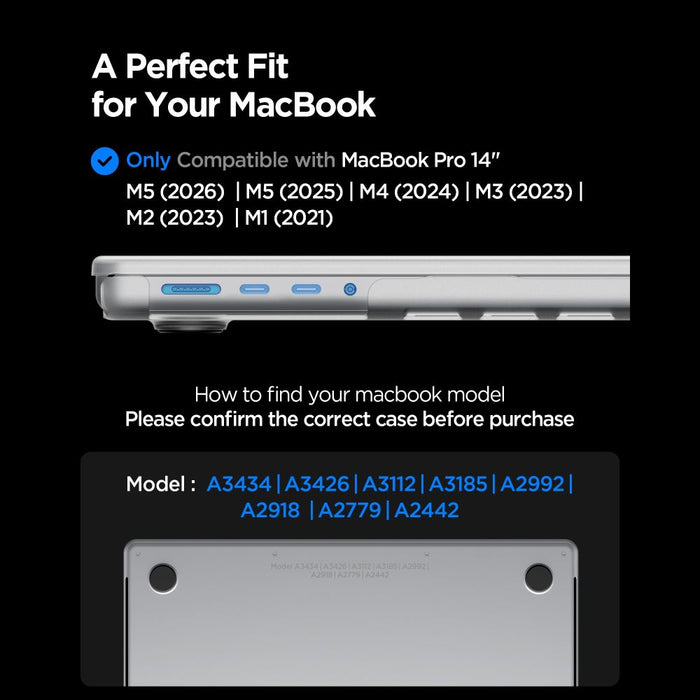 Spigen AirSkin Case for MacBook Pro 14" 2021 / 2023 / 2024 / 2025 / 2026 - Transparent Matte