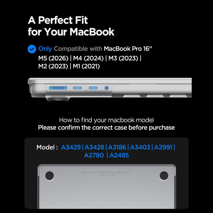 Spigen AirSkin Case for MacBook Pro 16" 2021 / 2023 / 2024 / 2025 / 2026 - Transparent Matte