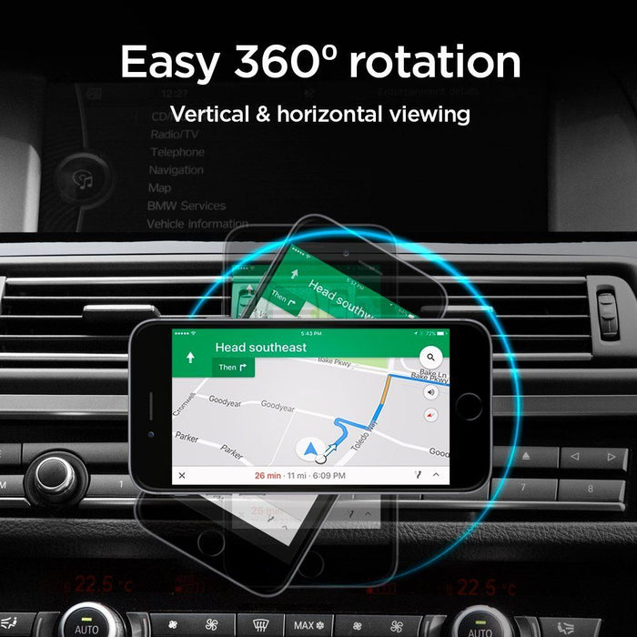 Spigen QS24 phone holder for CD slot in car magnetic - black