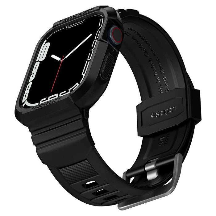 Spigen Rugged Armor Pro Case with Strap for Apple Watch 4 / 5 / 6 / 7 / 8 / SE (44/45 mm) - Black