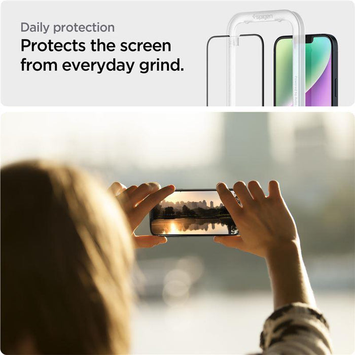 Spigen ALM Glass FC Tempered Glass for iPhone 13 / 13 Pro / 14 - Black