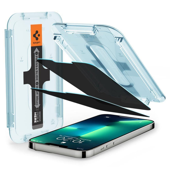 Spigen Glas.tR EZ Fit Privacy Tempered Glass for iPhone 13 / 13 Pro / 14 / 16e / 17e - 2 pcs.