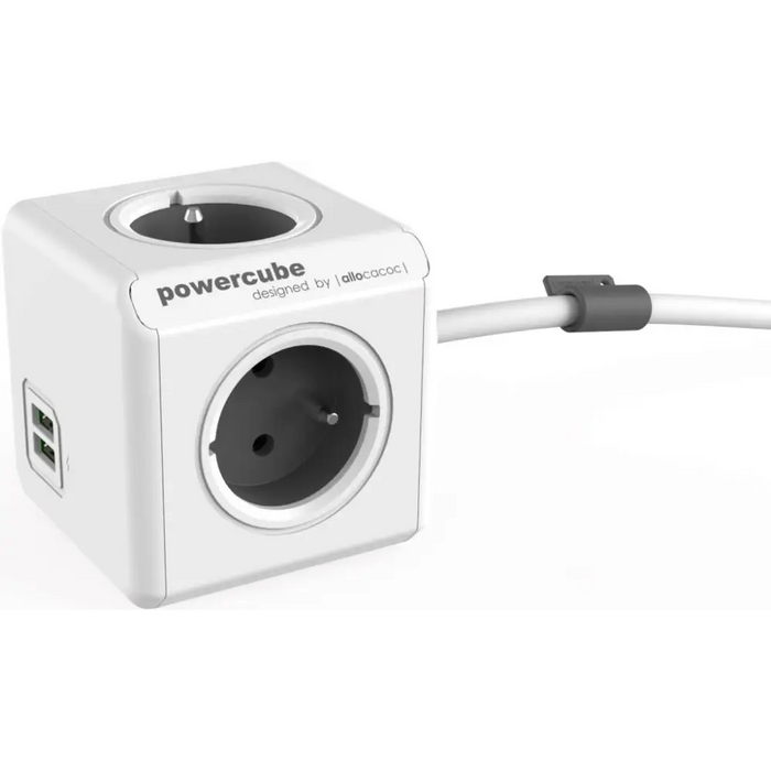 Splitter Allocacoc PowerCube 1402GY 1.5m 4 sockets 2 USB - Разклонители<<<Аксесоари за
