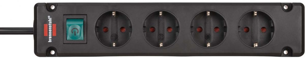 Splitter Brennenstuhl Eco black 4x2P + E 1.5m 1150650114 - Разклонители<<<Аксесоари за телевизори<<<Аксесоари<<<TechMart