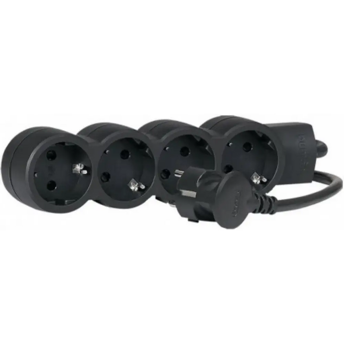 Splitter Legrand 695028 4x2P + E with cable 3m black - Разклонители<<<Аксесоари за телевизори<<<Аксесоари<<<TechMart