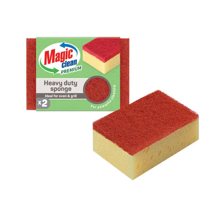SPONGE FOR HEAVY DIRTY SURFACES 2 pcs MAGIC CLEAN - Продукти за почистване<<<Домашни потреби<<<Кухня<<<Praktiker