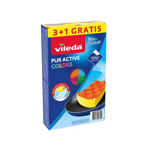 Sponge Vileda Pur Active Colors 4 pc(s) - SinksSPD-ZMY<<<Cleaning and home careSPD<<<ActionPL