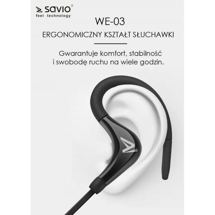 Sport Bluetooth Headset Savio WE-03 Black - Безжични слушалки<<<Електроника Звук<<<Компютри|