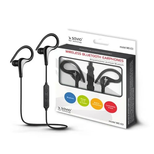 Sport Bluetooth Headset Savio WE-03 Black - Безжични слушалки<<<Електроника Звук<<<Компютри|