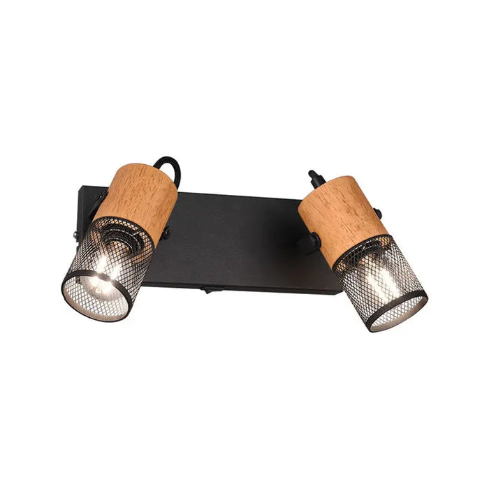 SPOT 2XE14 BLACK TRIO TOSH - Спотове<<<Вътрешно осветление<<<Мебели и интериор<<<Praktiker&&&Спотове<<<Вътрешно
