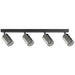 SPOT 4XGU10 10W GLASS BLACK ULTRALUX RPGC4B - Спотове<<<Вътрешно осветление<<<Мебели и
