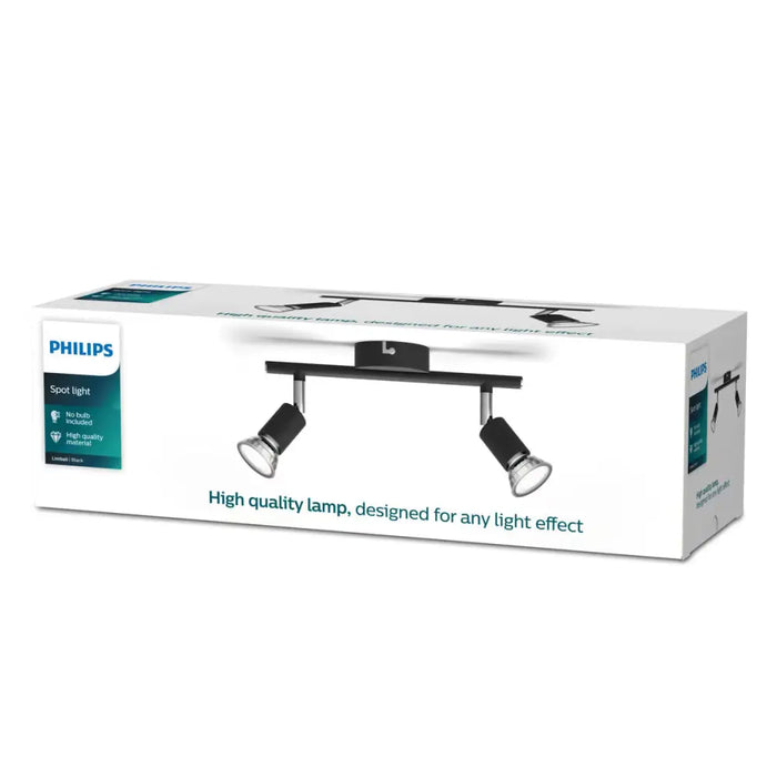 Spotlight Philips limbali Black GU10 (2 Units) - Декорация и Осветление<<<Дом Градина<<<BigBuy&&&Лампи<<<Декорация и