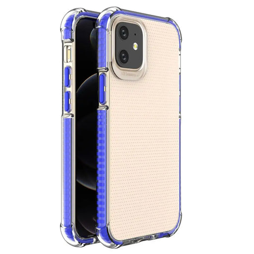 Spring Armor clear TPU gel rugged protective cover with colorful frame for iPhone 12 mini blue - Cell phone cases