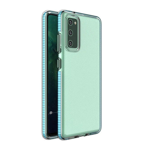 Spring Case clear TPU gel protective cover with colorful frame for Samsung Galaxy A72 4G light blue - Cell phone cases