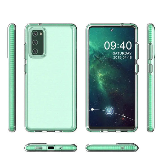 Spring Case clear TPU gel protective cover with colorful frame for Samsung Galaxy S21 Ultra 5G mint - Cell phone cases