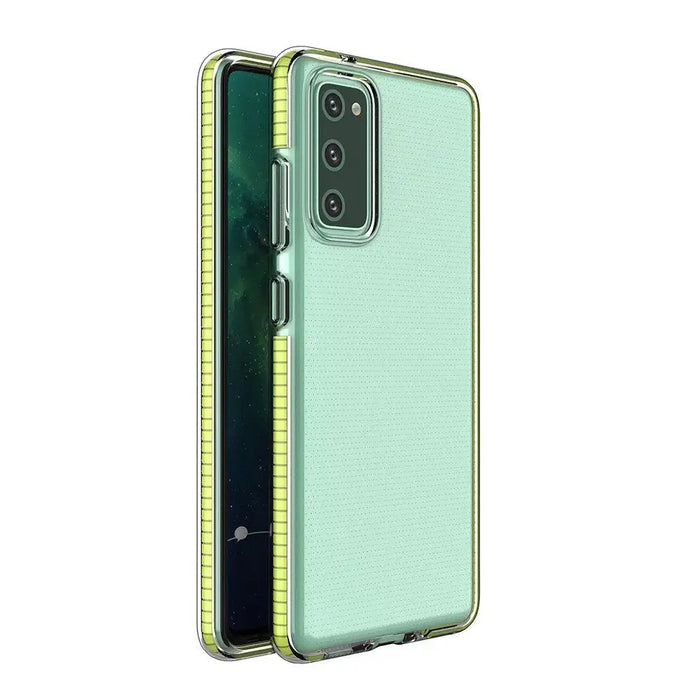 Spring Case clear TPU gel protective cover with colorful frame for Samsung Galaxy S21 Ultra 5G yellow - Cell phone