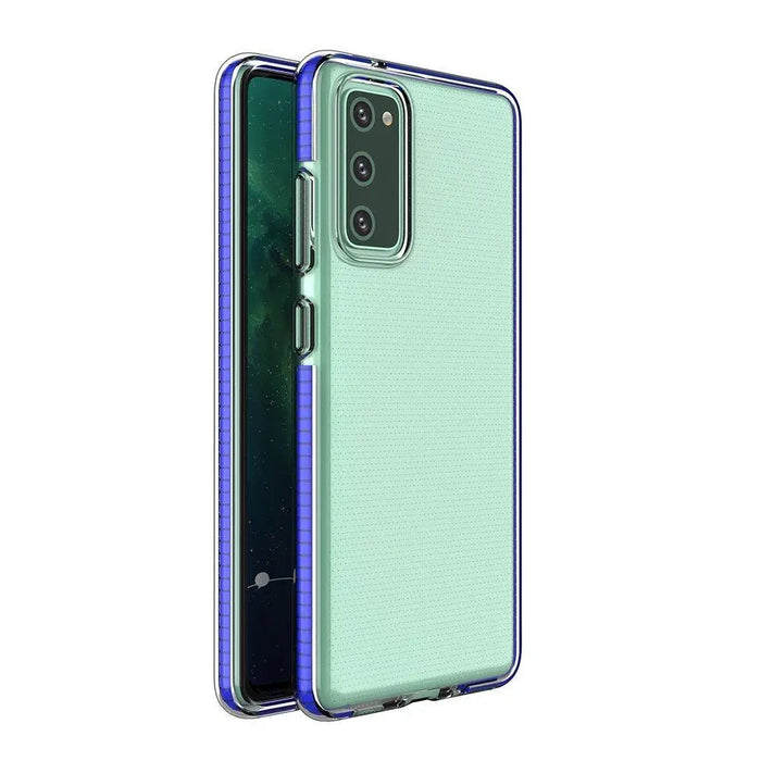 Spring Case clear TPU gel protective cover with colorful frame for Samsung Galaxy A72 4G dark blue - Cell phone cases