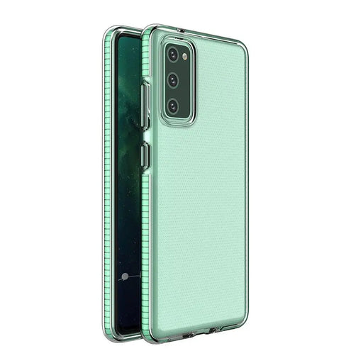 Spring Case clear TPU gel protective cover with colorful frame for Samsung Galaxy S21 Ultra 5G mint - Cell phone cases