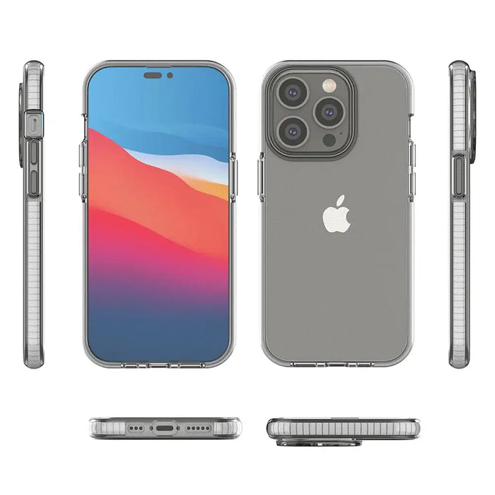 Spring Case case for iPhone 14 Pro silicone case with a frame black - Cell phone cases and covers<<<HurtelXML