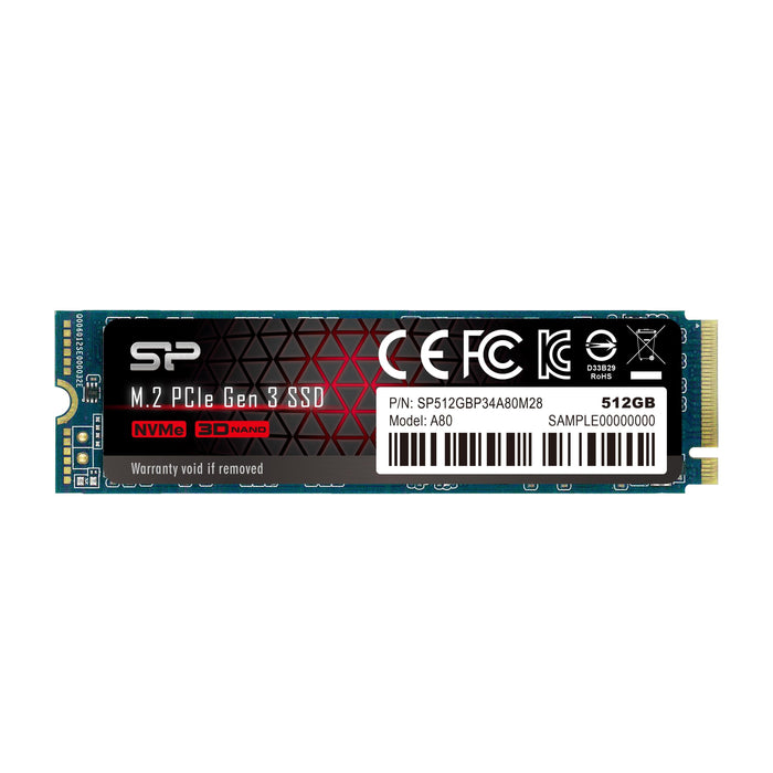 SSD Silicon Power P34A80 M.2-2280 PCIe NVMe 512GB - Вътрешни SSD<<<HDD и SSD<<<Компоненти<<<ALSO&&&Solid State Drive