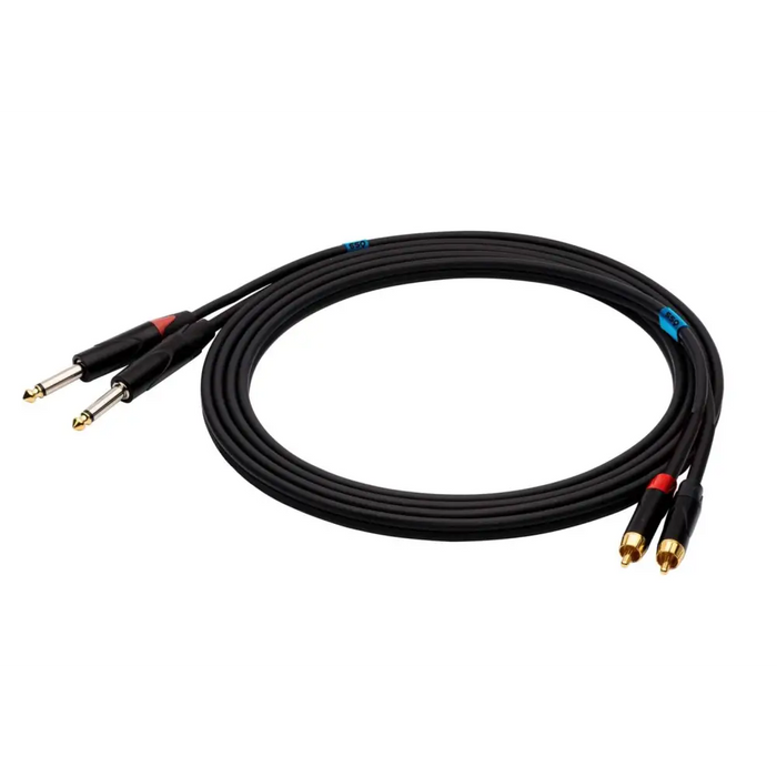 SSQ RCAJM1 SS-1427 Cable 2x RCA - 2x Jack Mono 6,3 mm 1 m Black - WiresNGL-KAB<<<Sound systemNGL<<<ActionPL
