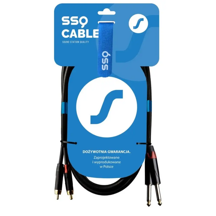 SSQ RCAJM5 - Cable 2x RCA - 2x Jack Mono 6,3 mm 3 m Black - WiresNGL-KAB<<<Sound systemNGL<<<ActionPL