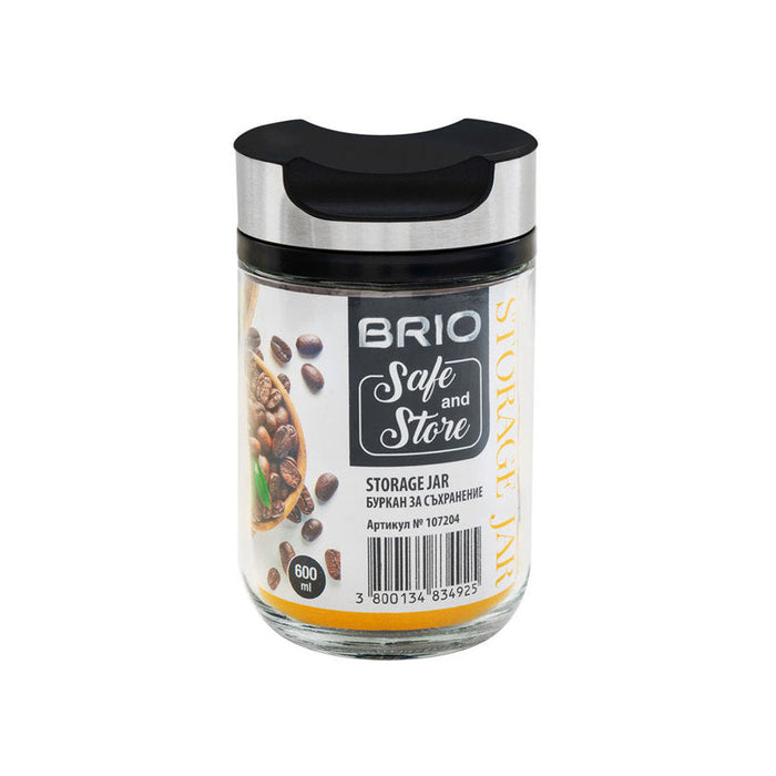 STAINLESS STEEL JAR WITH STAINLESS STEEL LID 600 ML BRIO - Буркани и продукти за консервиране<<<Домашни