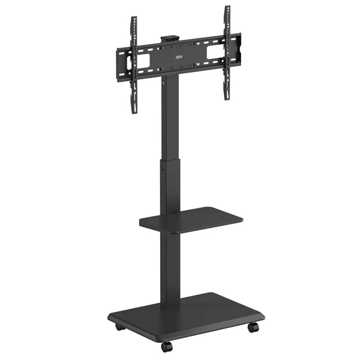Stand / cart for TV Ergo-Office max. load 50kg / 5kg shelf max. VESA 600x400 built-in power strip black ER-304 B