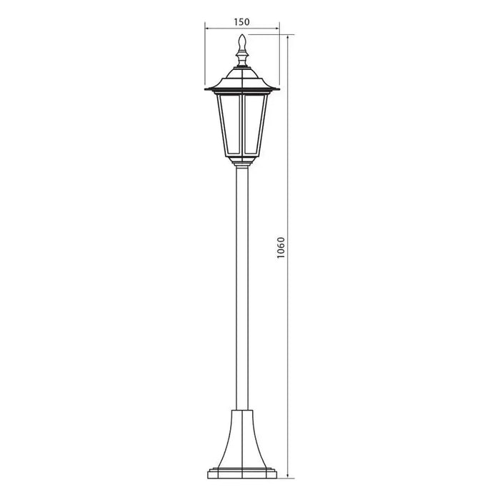 STANDING GARDEN LANTERN 106CM BLACK E27 VIVALUX MARIBOR - Градински фенери<<<Външно