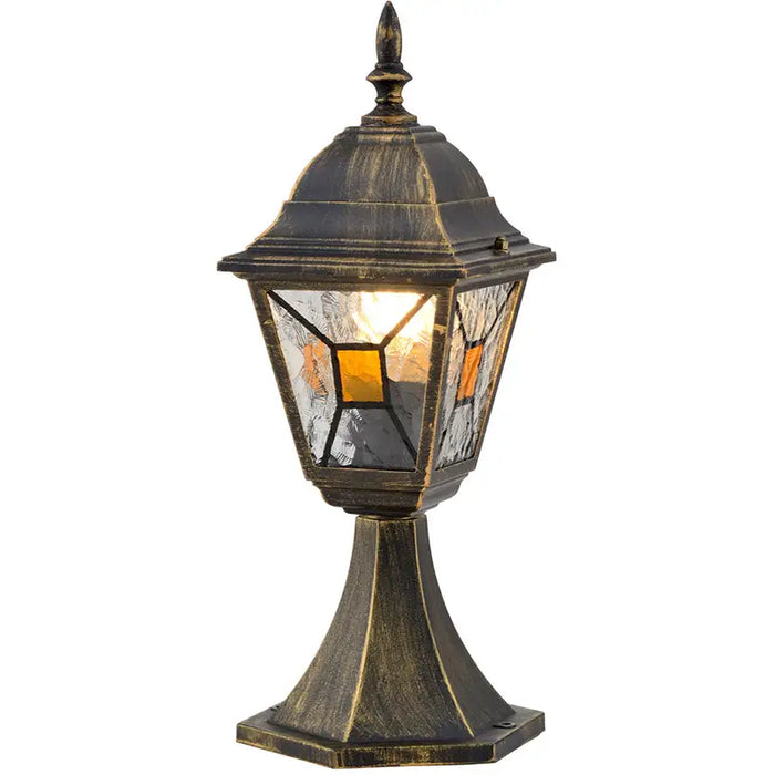 STANDING GARDEN LANTERN 60W E27 IP44 GOLD PATINA BELIGHT - Градински фенери<<<Външно