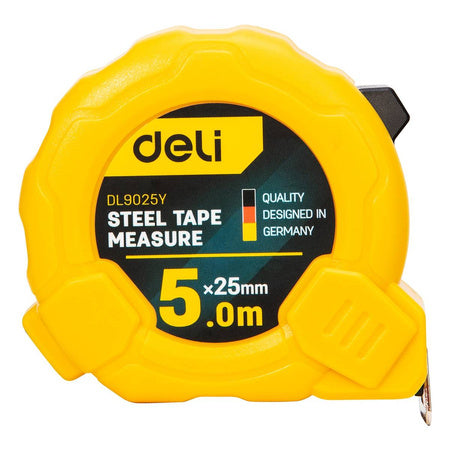 Steel Measuring Tape 5m/25mm Deli Tools EDL9025Y (yellow) - Measuring tools<<<Tools<<<InnproXML