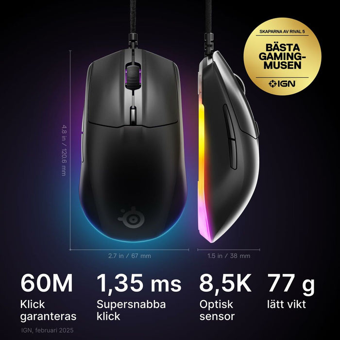 Mouse SteelSeries 62515 Black 8500 dpi