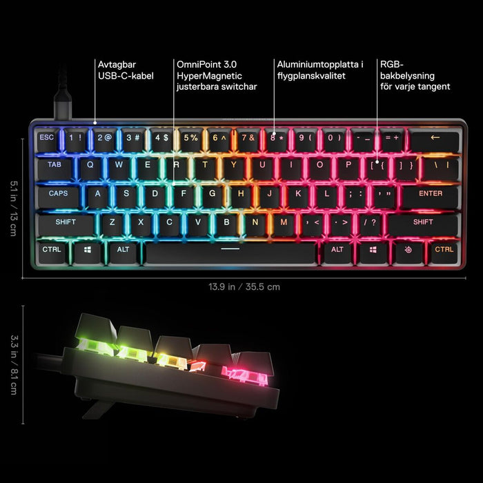 Keyboard SteelSeries 64913 Black Qwerty US