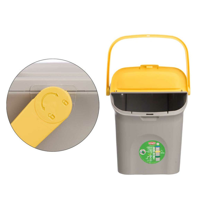 Waste bin Stefanplast ECOWAY Yellow Grey polypropylene 28 L Stackable (6 Units)