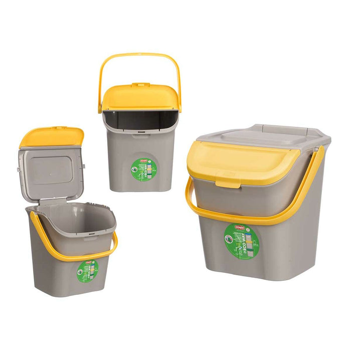 Waste bin Stefanplast ECOWAY Yellow Grey polypropylene 28 L Stackable (6 Units)
