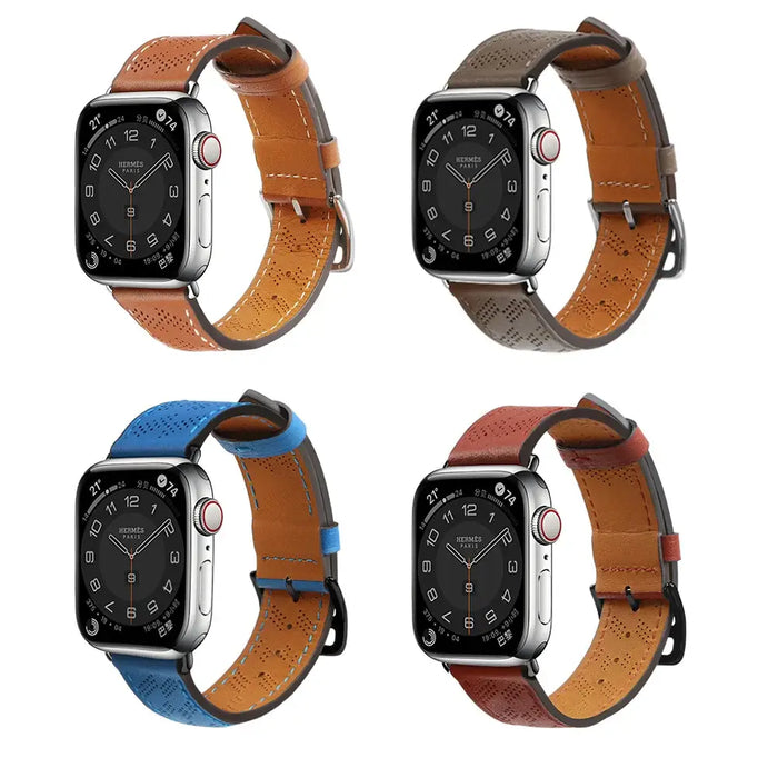 Strap Leather leather strap Apple Watch SE 9 8 7 6 5 4 3 2 1 (41 40 38 mm) band bracelet brown - Cell phone cases