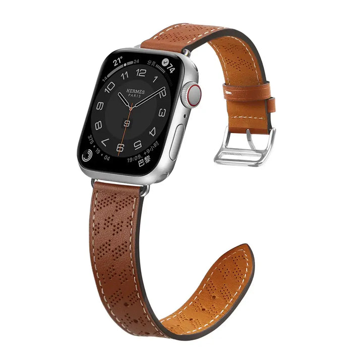 Strap Leather leather strap Apple Watch SE 9 8 7 6 5 4 3 2 1 (41 40 38 mm) band bracelet brown - Cell phone cases