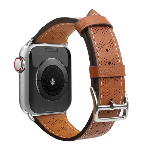 Strap Leather leather strap Apple Watch SE 9 8 7 6 5 4 3 2 1 (41 40 38 mm) band bracelet brown - Cell phone cases