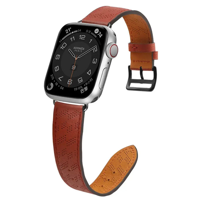 Strap Leather for Apple Watch 38 / 40 / 41 mm band bracelet - red - Smartwatch straps and cases<<<HurtelXML