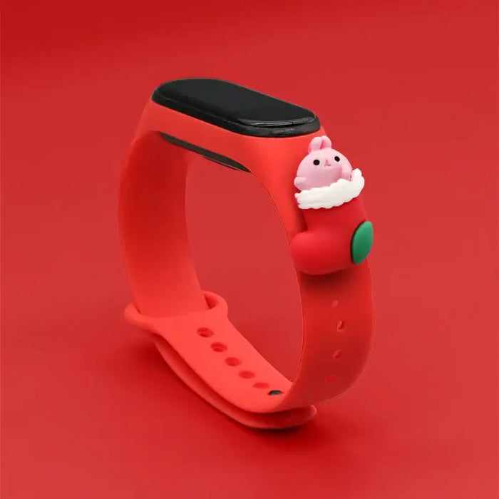 Strap Xmas for Xiaomi Mi Band 3 / 4 Christmas Silicone Strap Bracelet with Sock - Red - Smartwatch straps