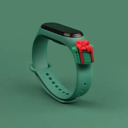 Strap Xmas for Xiaomi Mi Band 3 / 4 Christmas Silicone Strap Bracelet with Gift - Dark Green - Smartwatch straps