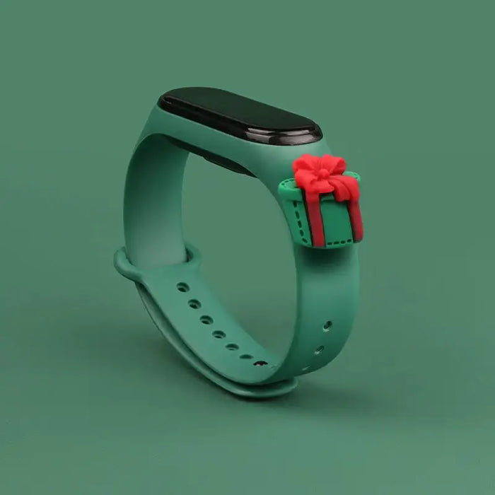 Strap Xmas for Xiaomi Mi Band 3 / 4 Christmas Silicone Strap Bracelet with Gift - Dark Green - Smartwatch straps
