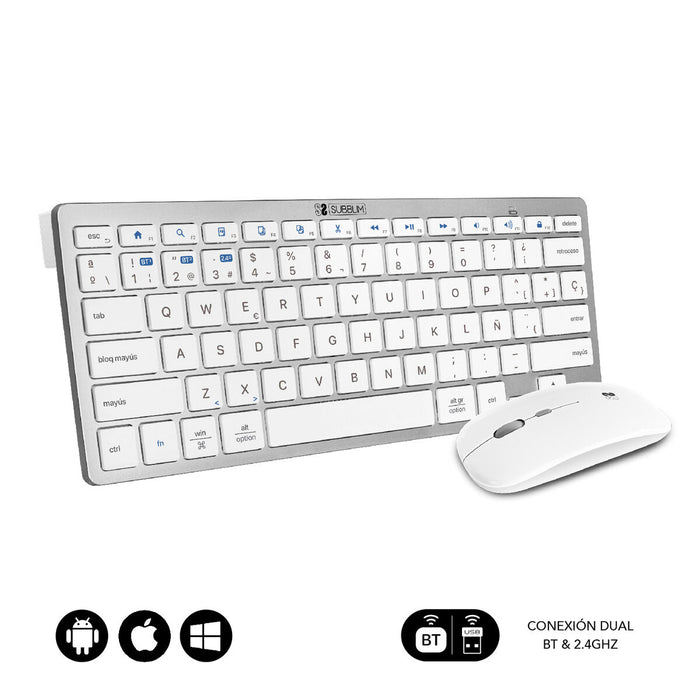 Keyboard and Mouse Subblim SUBKBC-OCO010 Silver