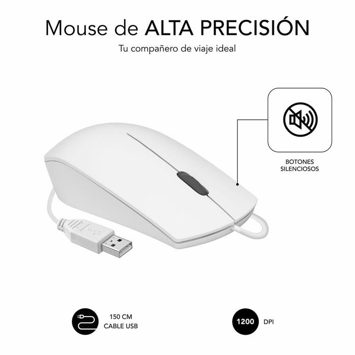 Mouse Subblim SUBMO-B2BS002 White 1200 DPI