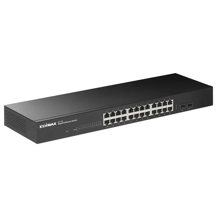 Суич EDIMAX GS-1026 24x Gigabit порт 2х SFP порт за монтиране в шкаф - Суичове - без контрол<<<Мрежово