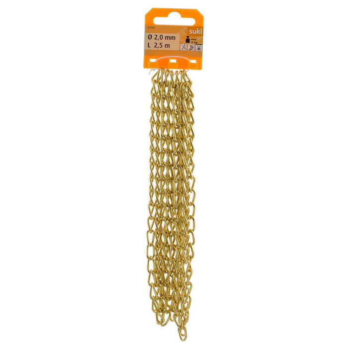 STEEL TWISTED CHAIN BRASS 2.0 MM 2.5 M SUKI